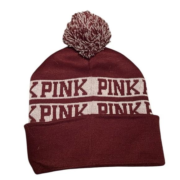 Victoria's Secret PINK Maroon Beanie - Picture 2 of 2